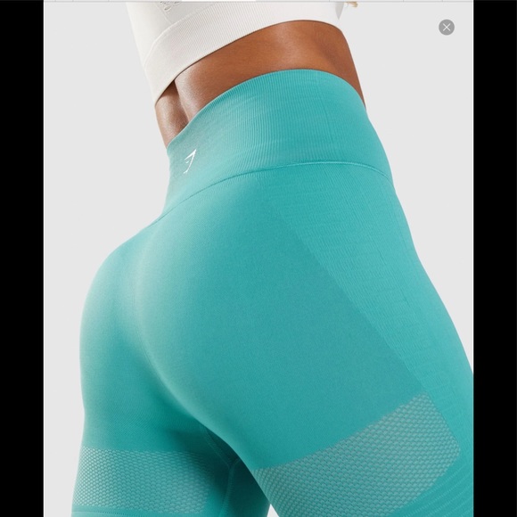GYMSHARK Fauna Teal Energy Seamless Leggings - Picture 4 of 13